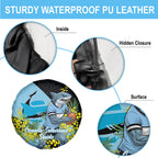 Cronulla Sutherland Sharks Spare Tire Cover Golden Wattle Floral Polynesian - Australian Flower - Rugby Mascot