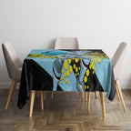 Cronulla Sutherland Sharks Tablecloth Golden Wattle Floral Polynesian - Australian Flower - Rugby Mascot