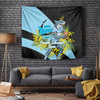 Cronulla Sutherland Sharks Tapestry Golden Wattle Floral Polynesian - Australian Flower - Rugby Mascot