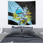 Cronulla Sutherland Sharks Tapestry Golden Wattle Floral Polynesian - Australian Flower - Rugby Mascot