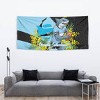 Cronulla Sutherland Sharks Tapestry Golden Wattle Floral Polynesian - Australian Flower - Rugby Mascot