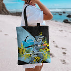 Cronulla Sutherland Sharks Tote Bag Golden Wattle Floral Polynesian - Australian Flower - Rugby Mascot