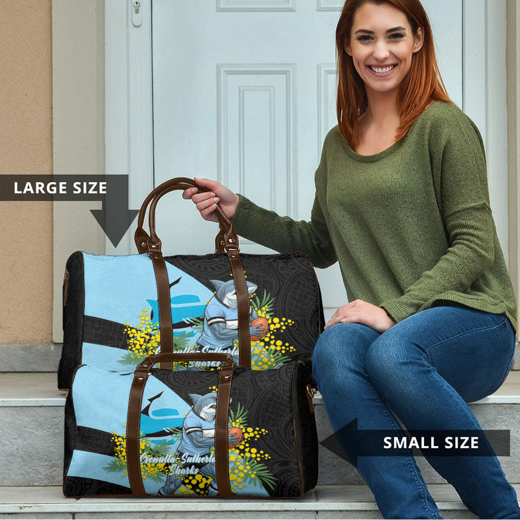 Cronulla Sutherland Sharks Travel Bag Golden Wattle Floral Polynesian - Australian Flower - Rugby Mascot