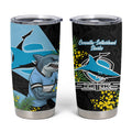 Cronulla Sutherland Sharks Tumbler Cup Golden Wattle Floral Polynesian - Australian Flower - Rugby Mascot