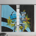 Cronulla Sutherland Sharks Window Curtain Golden Wattle Floral Polynesian - Australian Flower - Rugby Mascot