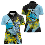 Cronulla Sutherland Sharks Women Polo Shirt Golden Wattle Floral Polynesian - Australian Flower - Rugby Mascot