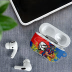 Newcastle Knights AirPods Case Golden Wattle Floral Polynesian - Australian Flower - Rugby Mascot