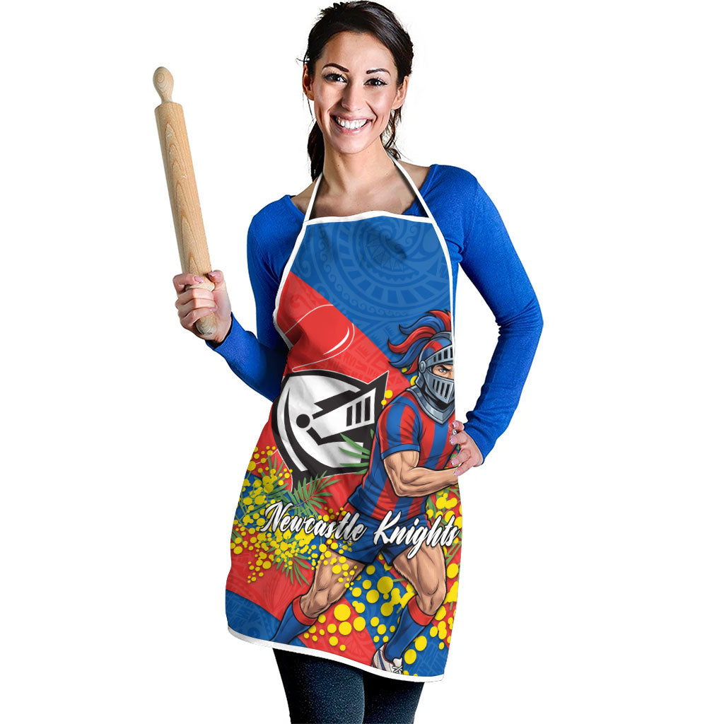 Newcastle Knights Apron Golden Wattle Floral Polynesian - Australian Flower - Rugby Mascot