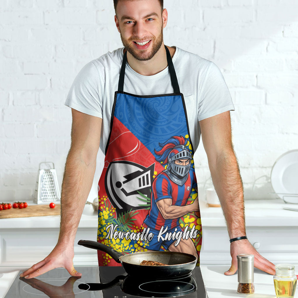Newcastle Knights Apron Golden Wattle Floral Polynesian - Australian Flower - Rugby Mascot