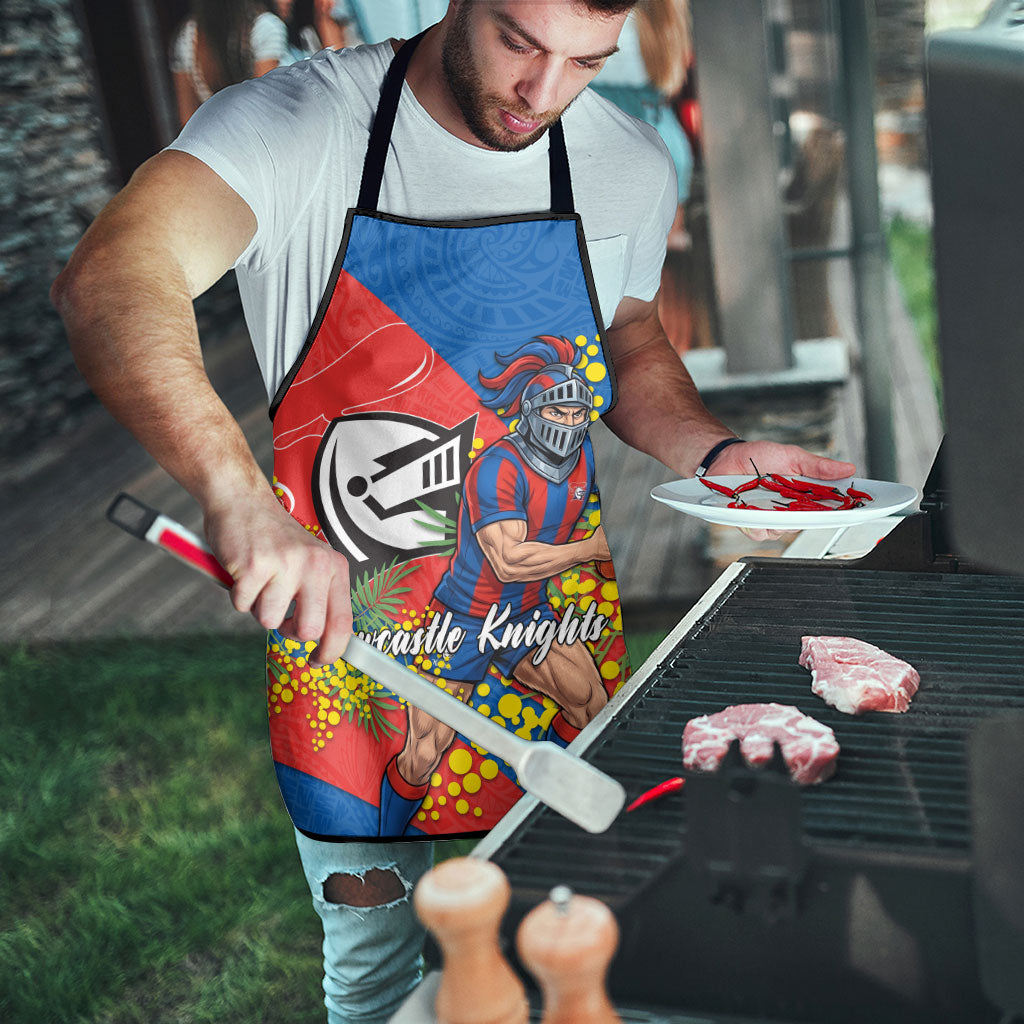 Newcastle Knights Apron Golden Wattle Floral Polynesian - Australian Flower - Rugby Mascot