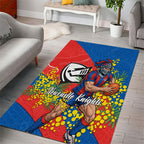 Newcastle Knights Area Rug Golden Wattle Floral Polynesian - Australian Flower - Rugby Mascot