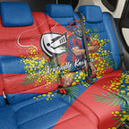 Newcastle Knights Back Car Seat Cover Golden Wattle Floral Polynesian - Australian Flower - Rugby Mascot