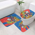 Newcastle Knights Bathroom Set Golden Wattle Floral Polynesian - Australian Flower - Rugby Mascot