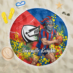 Newcastle Knights Beach Blanket Golden Wattle Floral Polynesian - Australian Flower - Rugby Mascot