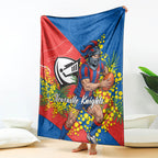 Newcastle Knights Blanket Golden Wattle Floral Polynesian - Australian Flower - Rugby Mascot