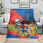 Newcastle Knights Blanket Golden Wattle Floral Polynesian - Australian Flower - Rugby Mascot