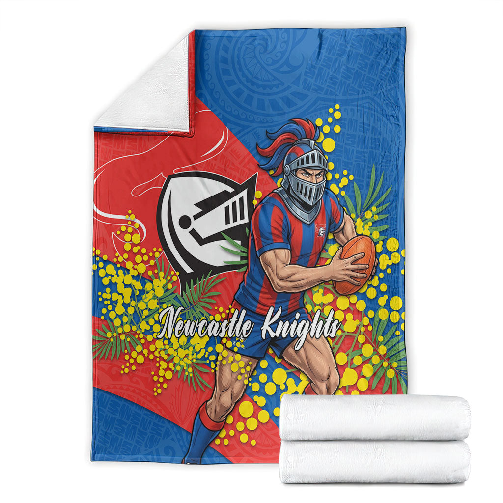 Newcastle Knights Blanket Golden Wattle Floral Polynesian - Australian Flower - Rugby Mascot