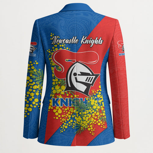Newcastle Knights Blazer Golden Wattle Floral Polynesian - Australian Flower - Rugby Mascot