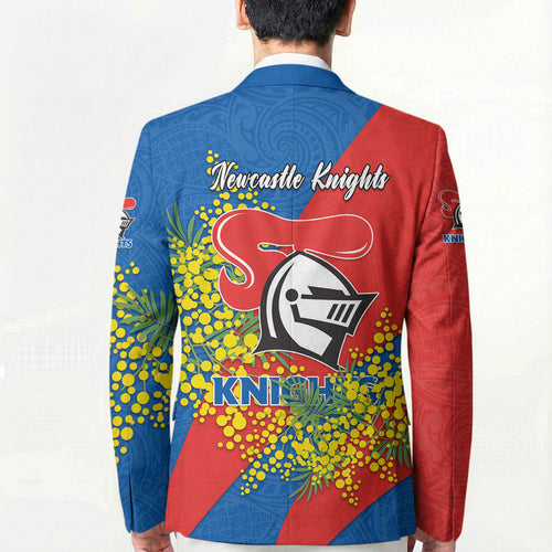 Newcastle Knights Blazer Golden Wattle Floral Polynesian - Australian Flower - Rugby Mascot