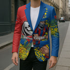 Newcastle Knights Blazer Golden Wattle Floral Polynesian - Australian Flower - Rugby Mascot