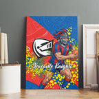 Newcastle Knights Canvas Wall Art Golden Wattle Floral Polynesian - Australian Flower - Rugby Mascot