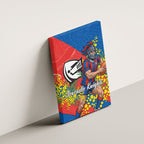 Newcastle Knights Canvas Wall Art Golden Wattle Floral Polynesian - Australian Flower - Rugby Mascot
