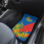 Newcastle Knights Car Mats Golden Wattle Floral Polynesian - Australian Flower - Rugby Mascot