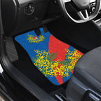 Newcastle Knights Car Mats Golden Wattle Floral Polynesian - Australian Flower - Rugby Mascot
