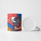 Newcastle Knights Ceramic Mug Golden Wattle Floral Polynesian - Australian Flower - Rugby Mascot