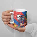 Newcastle Knights Ceramic Mug Golden Wattle Floral Polynesian - Australian Flower - Rugby Mascot