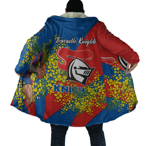 Newcastle Knights Cloak Golden Wattle Floral Polynesian - Australian Flower - Rugby Mascot