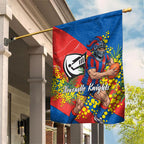 Newcastle Knights Garden Flag Golden Wattle Floral Polynesian - Australian Flower - Rugby Mascot