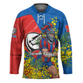 Newcastle Knights Hockey Jersey Golden Wattle Floral Polynesian - Australian Flower - Rugby Mascot