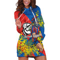 Newcastle Knights Hoodie Dress Golden Wattle Floral Polynesian - Australian Flower - Rugby Mascot