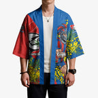 Newcastle Knights Kimono Golden Wattle Floral Polynesian - Australian Flower - Rugby Mascot