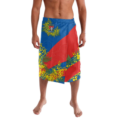 Newcastle Knights Lavalava Golden Wattle Floral Polynesian - Australian Flower - Rugby Mascot