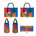 Newcastle Knights Leather Bag Golden Wattle Floral Polynesian - Australian Flower - Rugby Mascot
