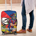 Newcastle Knights Luggage Cover Golden Wattle Floral Polynesian - Australian Flower - Rugby Mascot