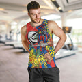 Newcastle Knights Men Tank Top Golden Wattle Floral Polynesian - Australian Flower - Rugby Mascot