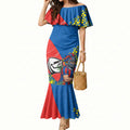 Newcastle Knights Mermaid Dress Golden Wattle Floral Polynesian - Australian Flower - Rugby Mascot