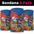 Newcastle Knights Neck Gaiter Golden Wattle Floral Polynesian - Australian Flower - Rugby Mascot