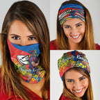 Newcastle Knights Neck Gaiter Golden Wattle Floral Polynesian - Australian Flower - Rugby Mascot