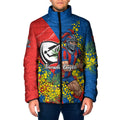 Newcastle Knights Padded Jacket Golden Wattle Floral Polynesian - Australian Flower - Rugby Mascot