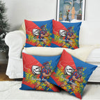 Newcastle Knights Pillow Cover Golden Wattle Floral Polynesian - Australian Flower - Rugby Mascot