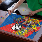 Newcastle Knights Puzzle Golden Wattle Floral Polynesian - Australian Flower - Rugby Mascot