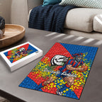 Newcastle Knights Puzzle Golden Wattle Floral Polynesian - Australian Flower - Rugby Mascot