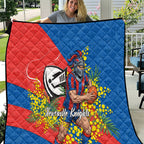 Newcastle Knights Quilt Golden Wattle Floral Polynesian - Australian Flower - Rugby Mascot