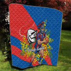 Newcastle Knights Quilt Golden Wattle Floral Polynesian - Australian Flower - Rugby Mascot