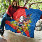 Newcastle Knights Quilt Golden Wattle Floral Polynesian - Australian Flower - Rugby Mascot