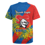 Newcastle Knights Rugby Jersey Golden Wattle Floral Polynesian - Australian Flower - Rugby Mascot